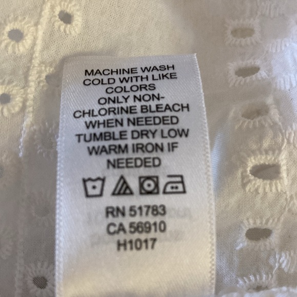 Maurices White Cotton Long Sleeve Eyelet Lace Safari Cargo Shirt Jacket - Sz L - Picture 10 of 14